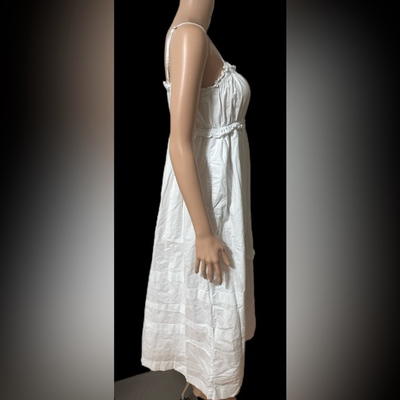 J. Crew White Cotton Dress Size 6 Boho Tiered Spaghetti Strap Summer Sundress - Picture 7 of 11